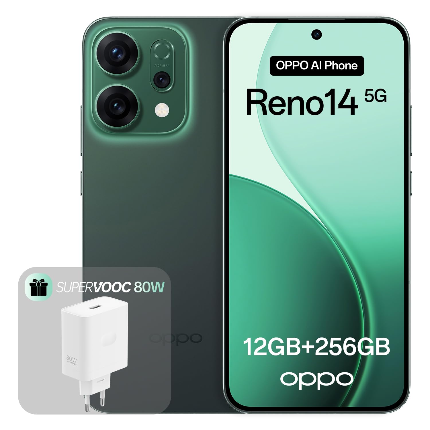OPPO Reno14 5G 12+256GB, Smartphone Android sbloccato AI, Display
